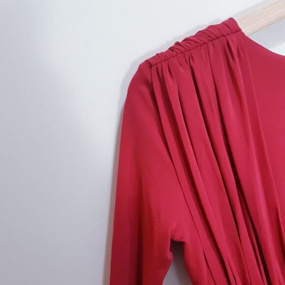 NWOT BCBGMaxAzria Raspberry Ruched Lark Dress - Picture 4 of 16